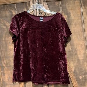 Maroon velvet shirt